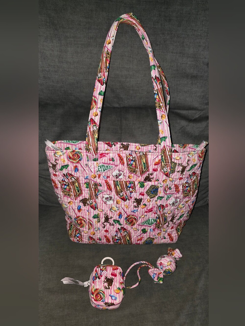 Harry Potter Honeydukes Tote w/ matching Candy Charm And Earbug Charm